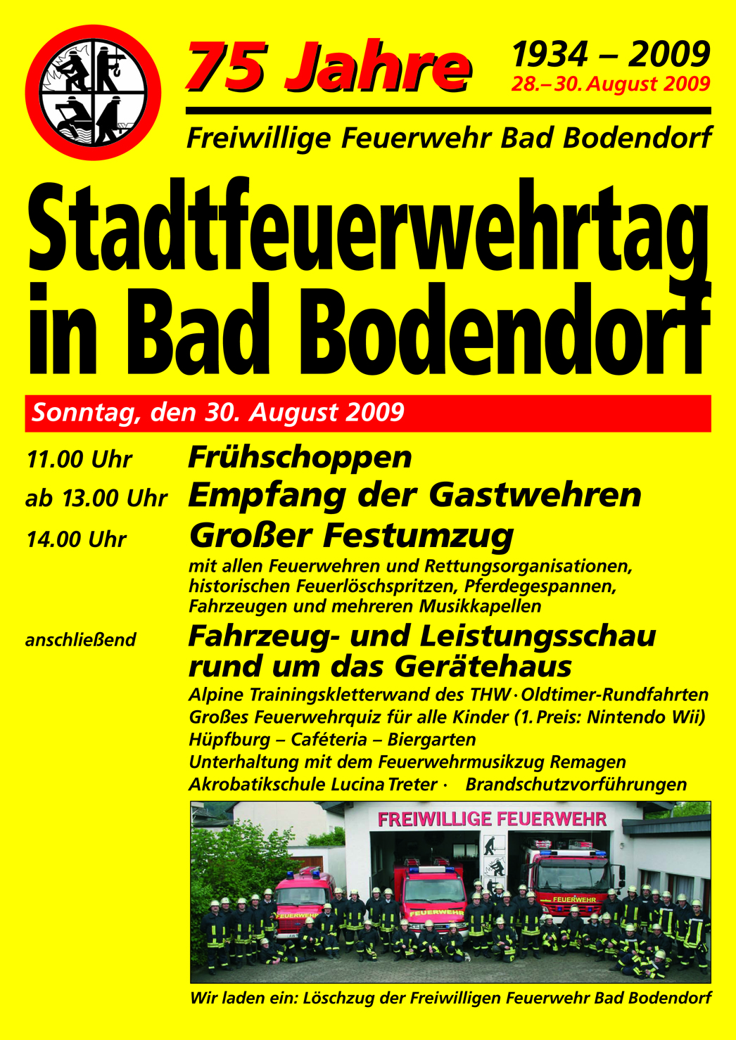 Plakat 75 Jahre - Stadtfeuerwehrtag