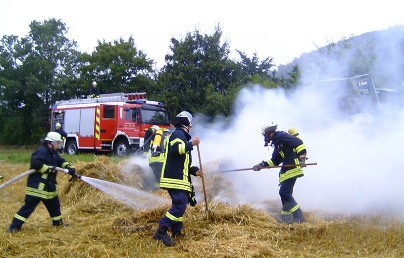 Ablöschen der Strohballen
