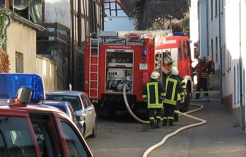 Die Eulengasse war voller Einsatzfahrzeuge