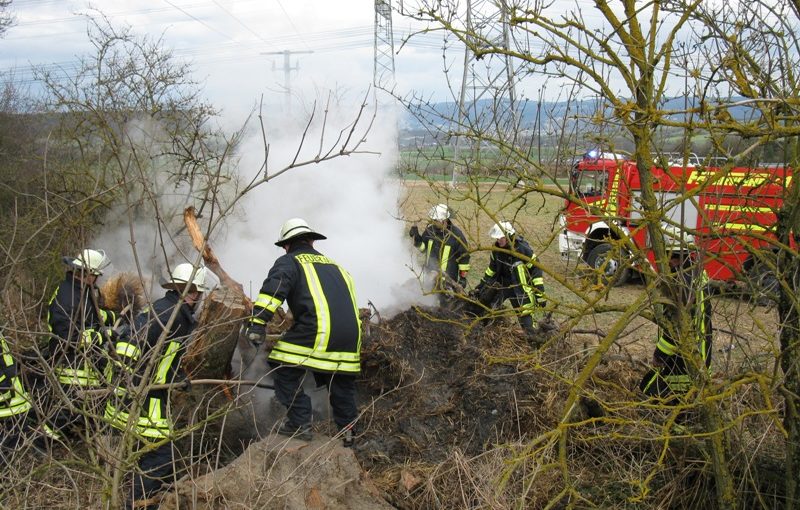 Das Brandgut wurde auseinander gezogen
