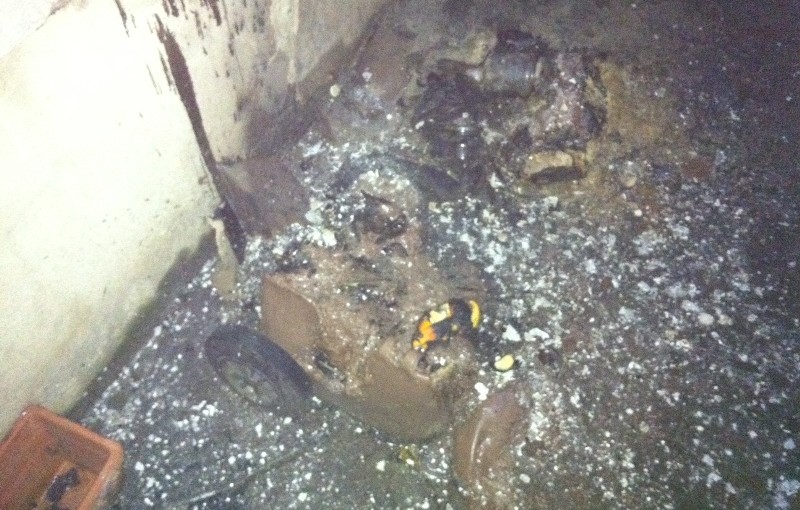 Von den Mülltonnen blieb nicht viel übrig