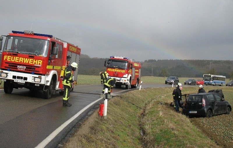 Das Fahrzeug war auf einem Feld gelandet