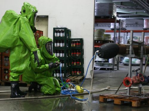 Mit Dichtkissen wurde das Rohr verschlossen