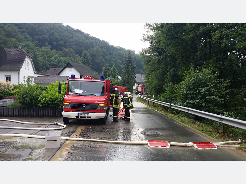 Überspülte Straßen