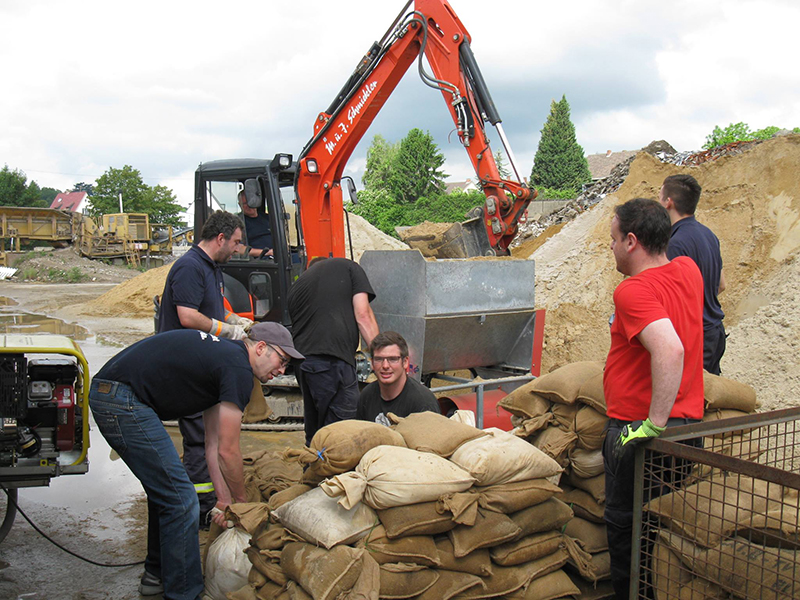 Sandsack-Füllstation